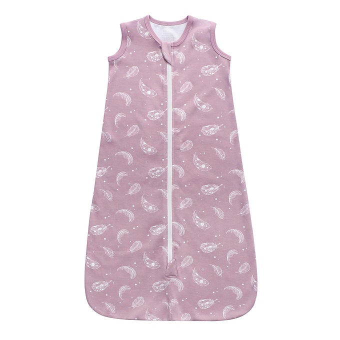 BABY SLEEP SACK ORGANIC COTTON SLEEPING BAG WITH 2WAY ZIPPER100 ORGANIC COTTON WEARABLE BLANKETUNISEX SLEEP SACKFEATHER MAUVE 1218 MONTHS