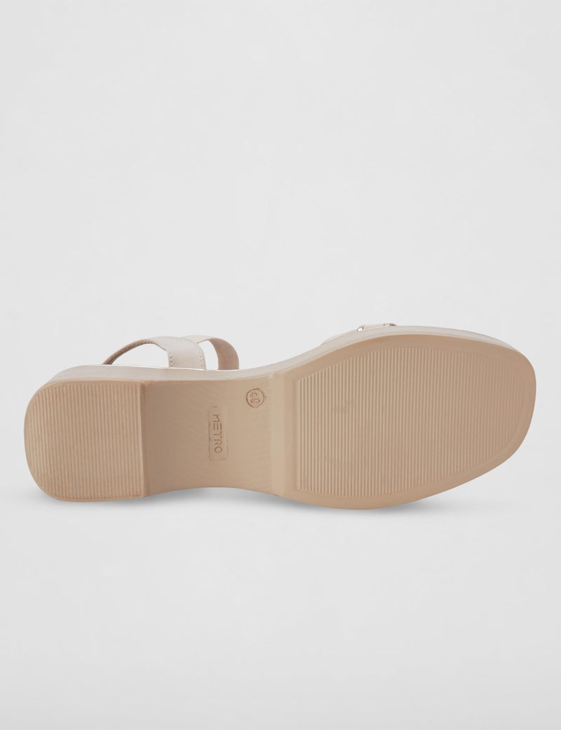 Metro Women Beige Wedge Heel Comfort Fashion Backstrap Sandal UK/5 EU/38 (34-313) - Image 3