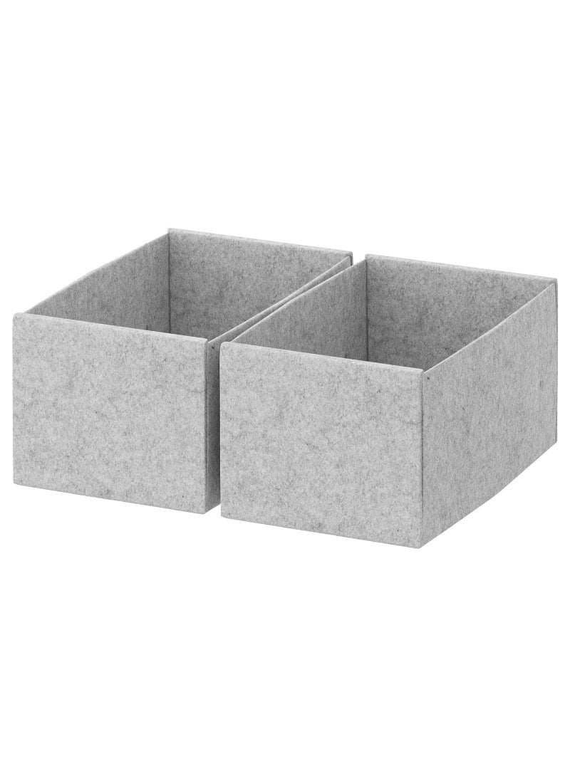 Storage box, light grey, 15x27x12 cm pack of 2