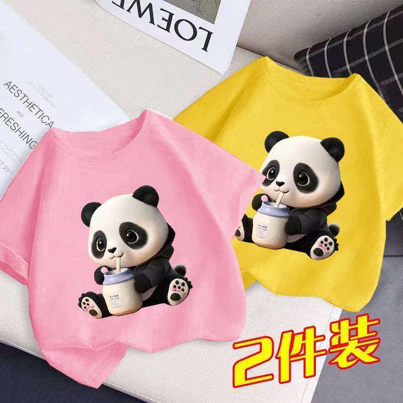 Men'S And Women'S Fashionable Short-Sleeved T-Shirt Children'S Summer Western Style Half-Sleeved Top T-Shirt Big Boy'S Handsome Trendy - Image 1
