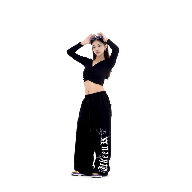 American Street Dance Trendy Brand Original Letter Unisex Loose Dance Pants Jazz Hip-Hop Sweatpants Casual Pants Trendy - Image 5
