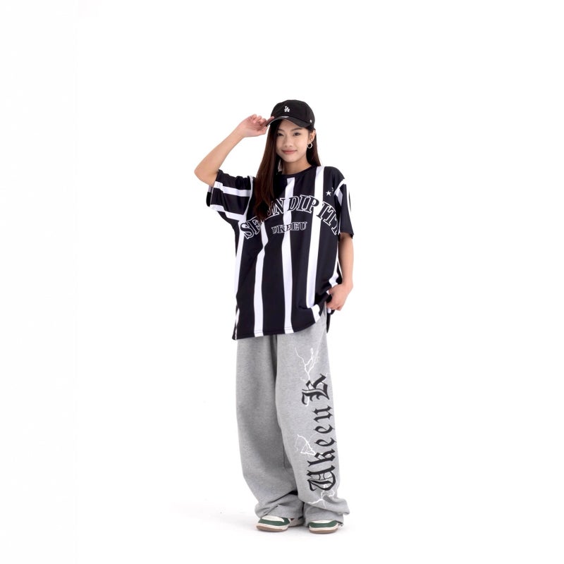 American Street Dance Trendy Brand Original Letter Unisex Loose Dance Pants Jazz Hip-Hop Sweatpants Casual Pants Trendy - Image 4