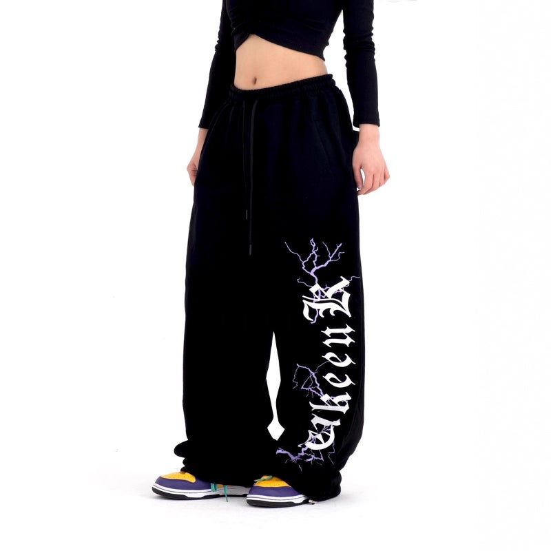 American Street Dance Trendy Brand Original Letter Unisex Loose Dance Pants Jazz Hip-Hop Sweatpants Casual Pants Trendy - Image 1