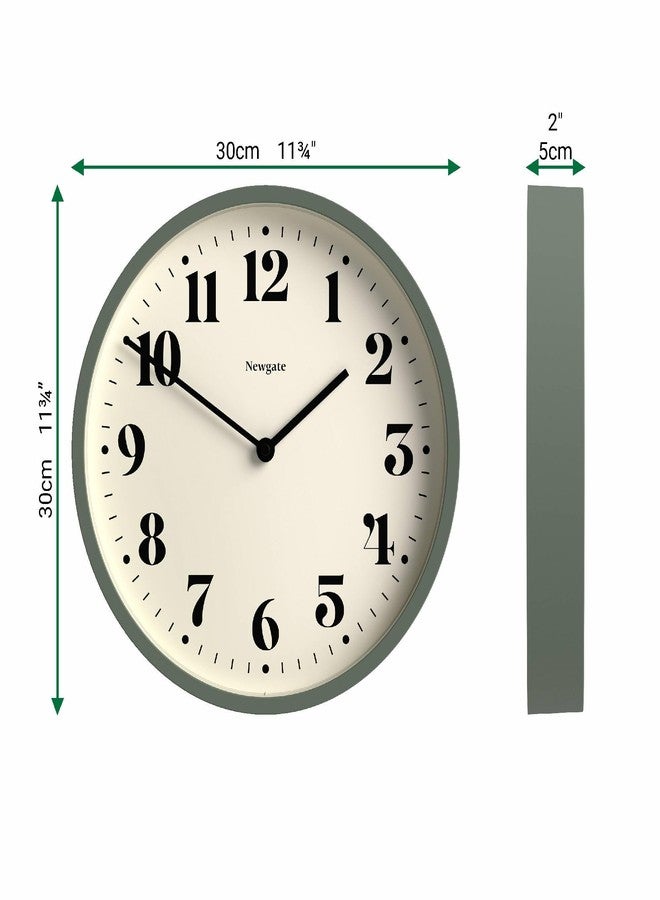 NEWGATE® Number Four Theatre Wall Clock | Modern Round Clock | 30cm | Asparagus Green | Decorative Numbers | Ideal for Kitchen, Living Room or Office - Image 4