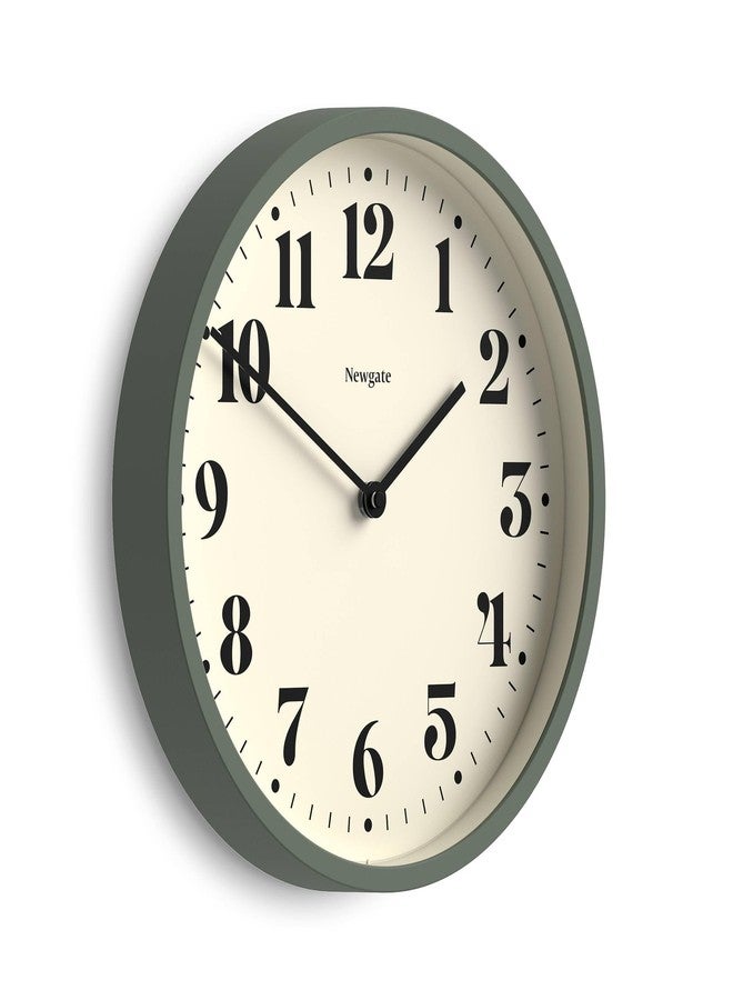 NEWGATE® Number Four Theatre Wall Clock | Modern Round Clock | 30cm | Asparagus Green | Decorative Numbers | Ideal for Kitchen, Living Room or Office - Image 2