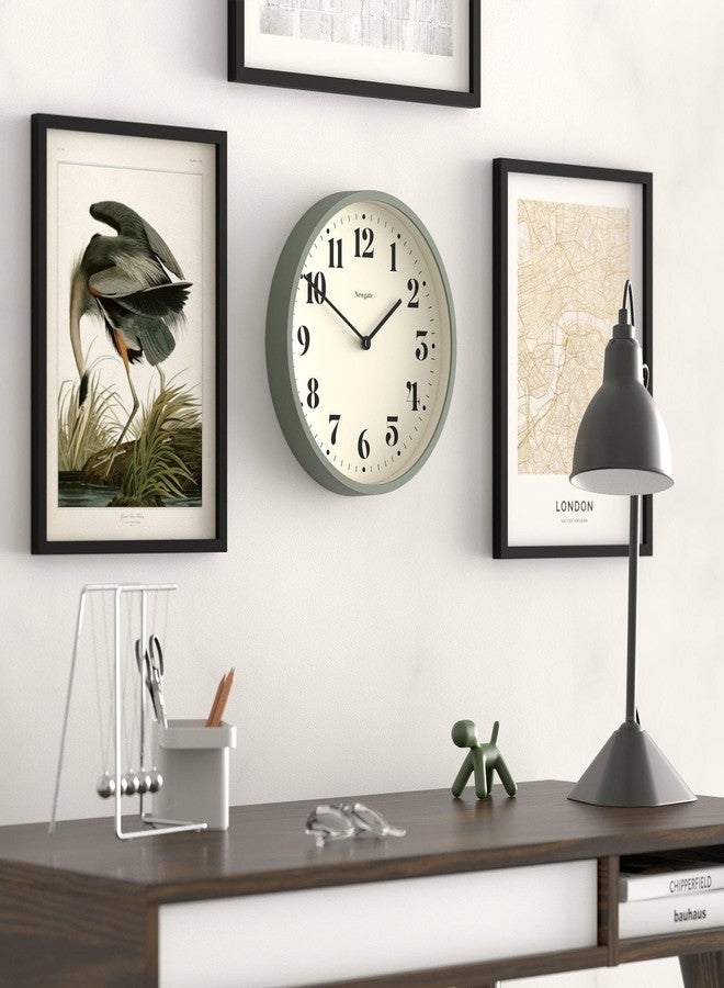 NEWGATE® Number Four Theatre Wall Clock | Modern Round Clock | 30cm | Asparagus Green | Decorative Numbers | Ideal for Kitchen, Living Room or Office - Image 5