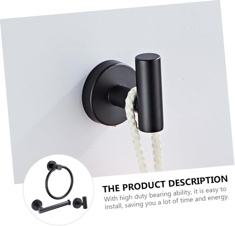 Jojofuny 3Pcs Wall Mounted Towel Holder Toilet Paper Holder and Clothes Hook Set for Bathroom Organization Easy Install - Image 5