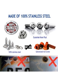 Excefore Anti Theft License Plate Screws Set Stainless Steel Bolts Fasteners Kits for Car Tag Frame 1/4" M6 Security Screw Set with Rust Proof Chrome Screw Caps Cover Tamper Resistant Mounting Hardware  - Image 3