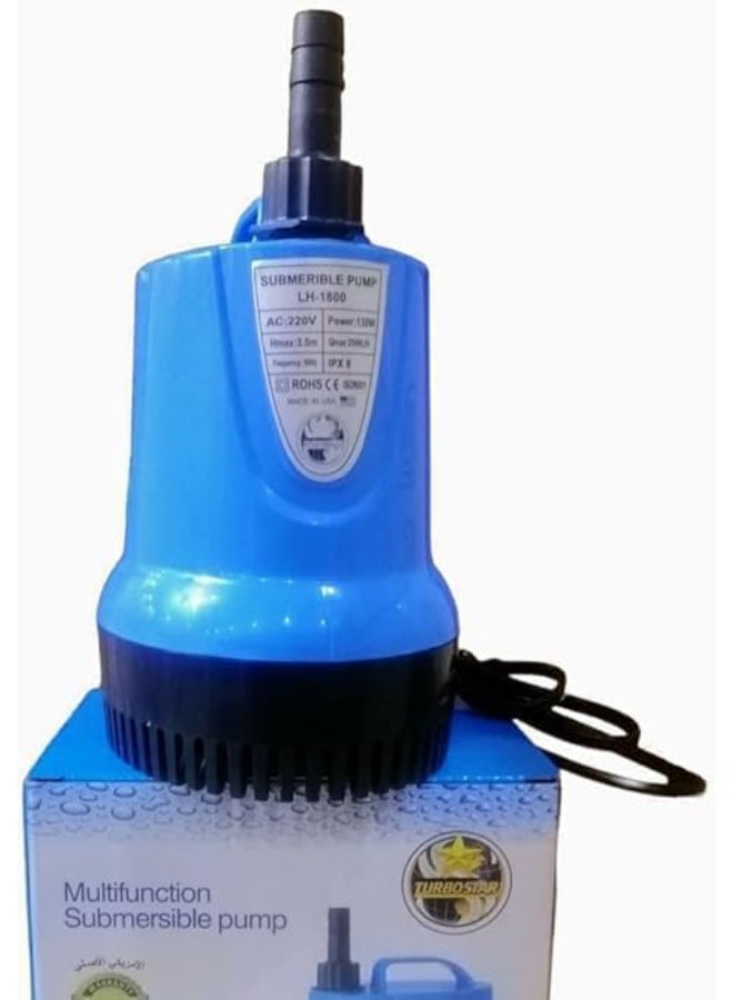 Submersible Water Pump 130W 3500L/H High Flow Water Pump with 3.5M Max Lift for Aquarium, Fish Tank, Fountain, Waterfall, Swimming Pool & Hydroponics - Image 1