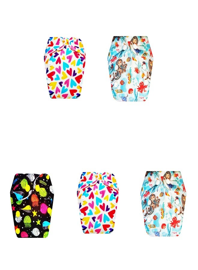 Dumbledo Premium Newborn Cloth Diaper with Integrated Soaker (Pack of 5) | Dry Feel and Comfortable | Leakproof | Adjustable Snaps | Trusted by Moms | 0 - 4 Months | Unisex Baby - Image 1