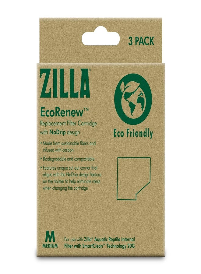 Zilla EcoRenew Filter Cartridges Aquatic Reptile Internal Filter with SmartClean Technology 20G, 3-Pack - Image 1