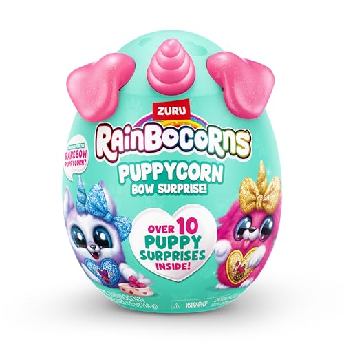 Rainbocorns Puppycorn Bow Surprise, Puppycorn Series 3, Rufus the Husky - Collectible Plush - 5 Layers of Surprises, Peel and Reveal Heart, Stickers, Slime, Ages 3+ (Husky) - Image 2