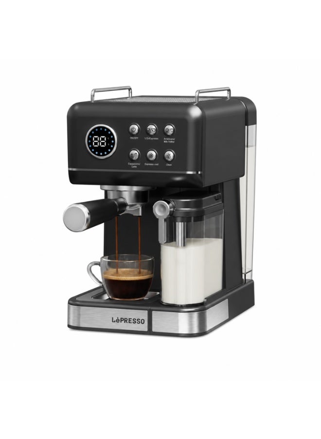 LePRESSO Espresso Coffee Maker with Milk Tank 1.5L Water Tank 20 Bar Pump 1350W Digital Display Coffee Machine with milk frother for making latte, cappuccino - Image 1