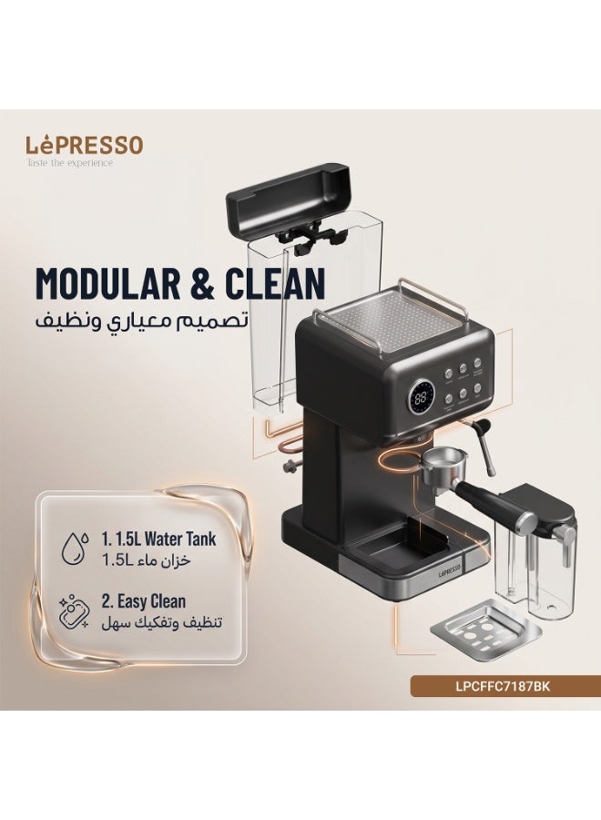 LePRESSO Espresso Coffee Maker with Milk Tank 1.5L Water Tank 20 Bar Pump 1350W Digital Display Coffee Machine with milk frother for making latte, cappuccino - Image 5