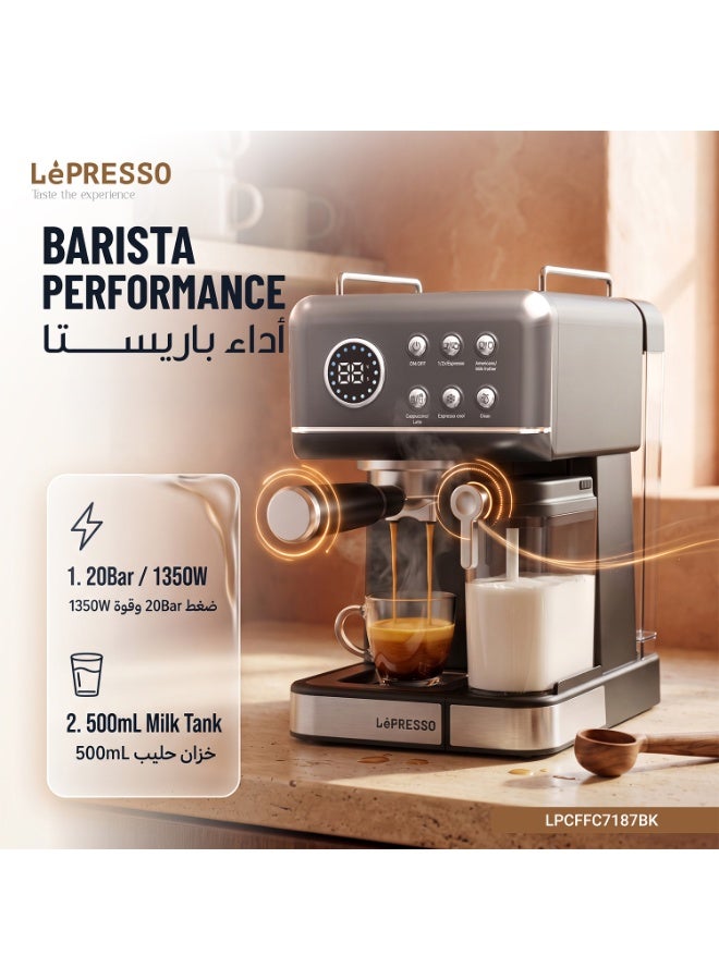 LePRESSO Espresso Coffee Maker with Milk Tank 1.5L Water Tank 20 Bar Pump 1350W Digital Display Coffee Machine with milk frother for making latte, cappuccino - Image 2