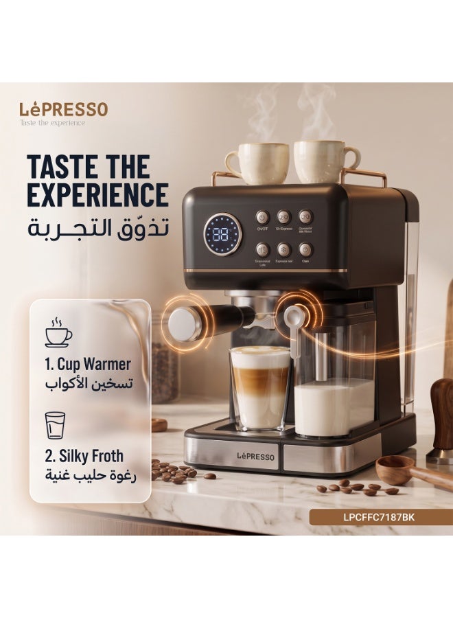 LePRESSO Espresso Coffee Maker with Milk Tank 1.5L Water Tank 20 Bar Pump 1350W Digital Display Coffee Machine with milk frother for making latte, cappuccino - Image 4