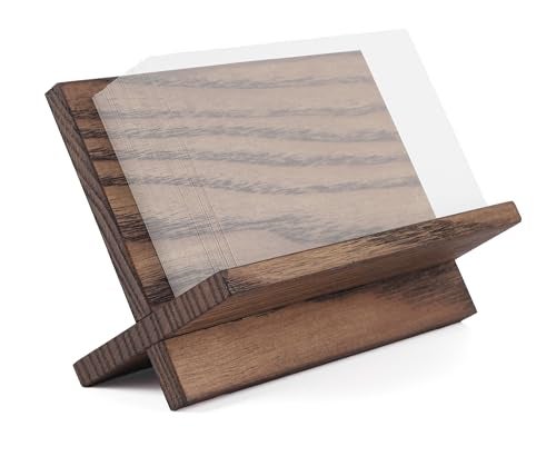 Toros.Store TOROS store Business Card Holder for Desk - Brown Wood Small Cards Holders, Professional Desktop Business Card Stand Display, Wooden Name Card Holder - Image 1