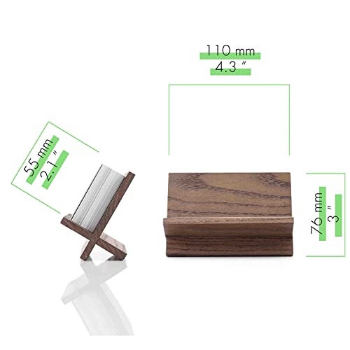 Toros.Store TOROS store Business Card Holder for Desk - Brown Wood Small Cards Holders, Professional Desktop Business Card Stand Display, Wooden Name Card Holder - Image 5