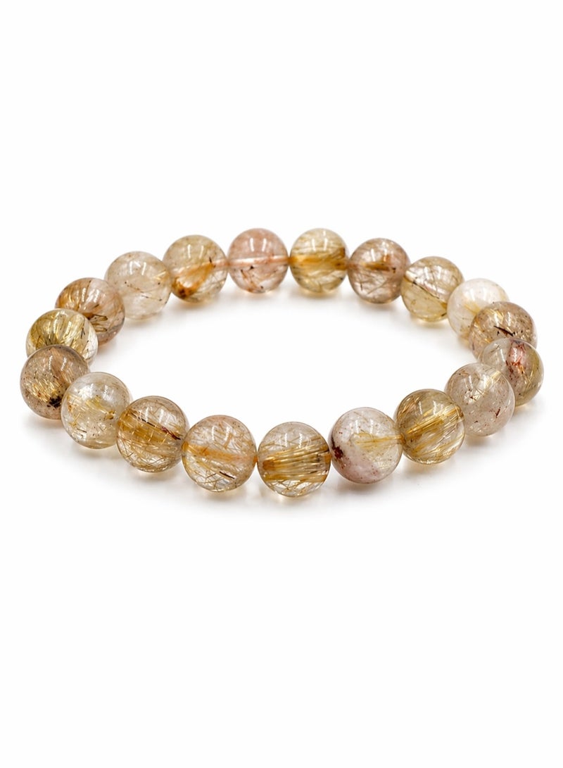 Ringfinity Natural Citrine Stone Bracelet 8mm – Yellow Gemstone Beaded Stretch Bracelet – Stylish Daily Wear Jewelry for Men & Women - Image 1