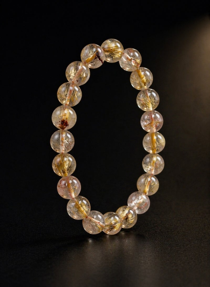Ringfinity Natural Citrine Stone Bracelet 8mm – Yellow Gemstone Beaded Stretch Bracelet – Stylish Daily Wear Jewelry for Men & Women - Image 2