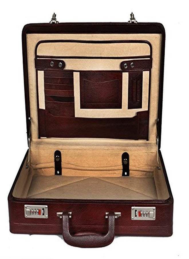 OBANI Genuine Leather Expandable Briefcase Brown, Dimensions: 45.72cm x 10.16cm x 31.75cm (L x W x H) Briefcase men office | Document briefcase - Image 3