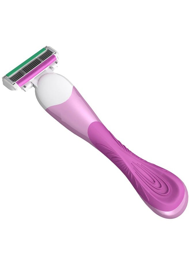 ShaveMOB 4-Blade Women's Razor Kit (Flex Head Handle + 24 Refills) - The Purist Shaving Kit - Image 3