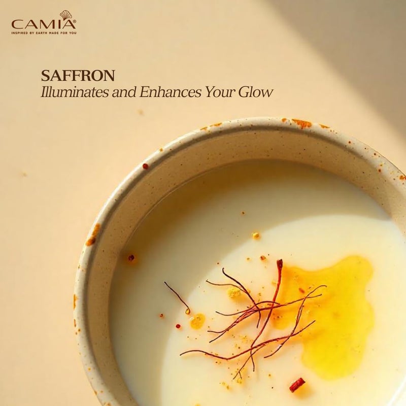 CAMIA Premium Oil Control Face Pack For Normal  Oily Skin  Infused with Pure Sandalwood  Kashmiri Saffron I Face Pack for Glowing Skin AntiAging Hydrates  Nourishes  12 Sachets - Image 4