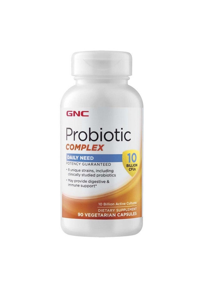 GNC Probiotic Complex Daily Need With 10 Billion Cfus ; 8 Unique Strains Including Clinically Studied Probiotics May Provide Digestive & Immune Support Vegetarian ; 90 Capsules - Image 1