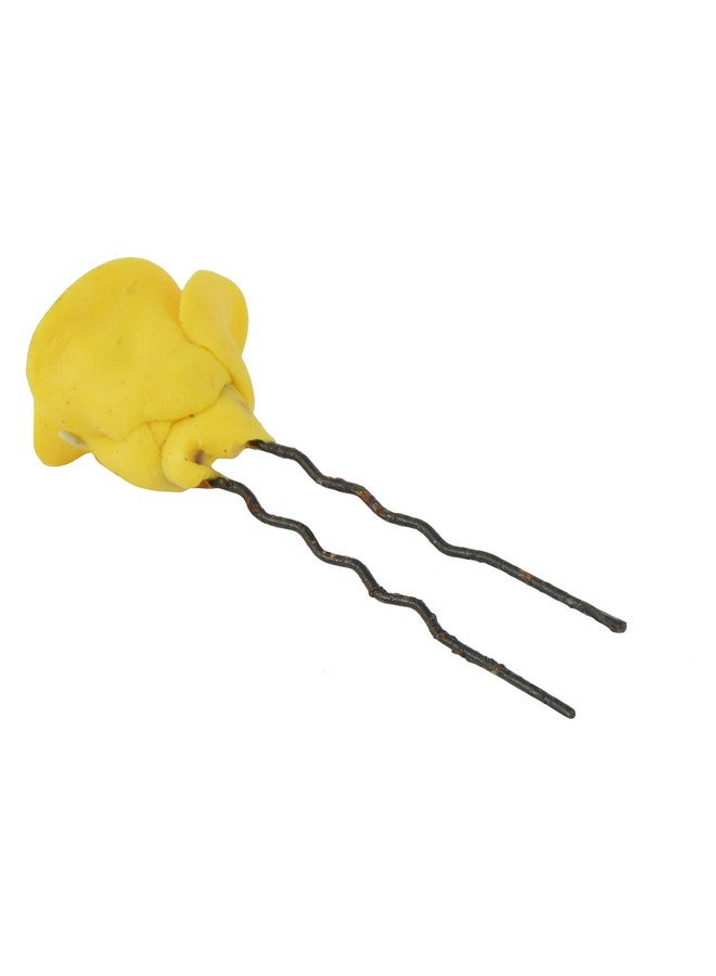 Unique Indian Crafts Yellow Porcelain Hair Pin for Women (Pack of 2, SE-UIC-7) - Image 4