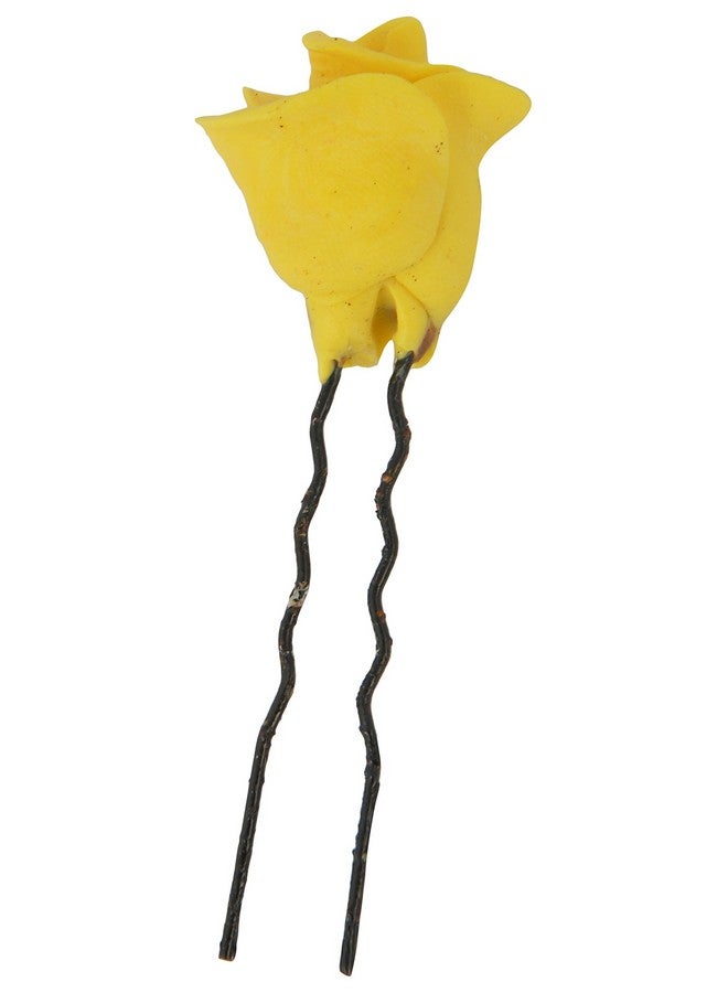 Unique Indian Crafts Yellow Porcelain Hair Pin for Women (Pack of 2, SE-UIC-7) - Image 2