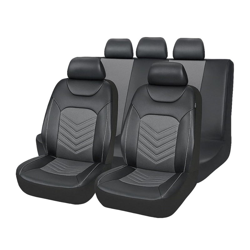 Sandfren Car Seat Cover Full Set, Comfortable Breathable 5D Mesh Fabric Vehicle Seat Cover, Airbag Compatible Automotive Interior Chair Protecter, Universal for SUV Sedan Truck - Image 1