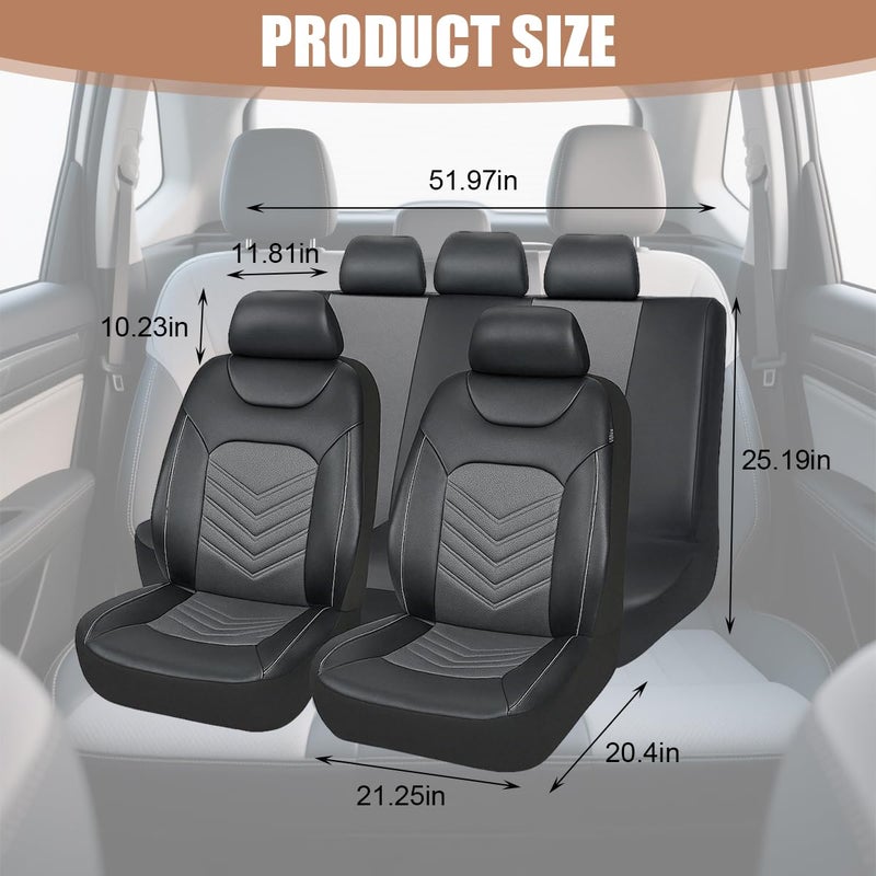 Sandfren Car Seat Cover Full Set, Comfortable Breathable 5D Mesh Fabric Vehicle Seat Cover, Airbag Compatible Automotive Interior Chair Protecter, Universal for SUV Sedan Truck - Image 2
