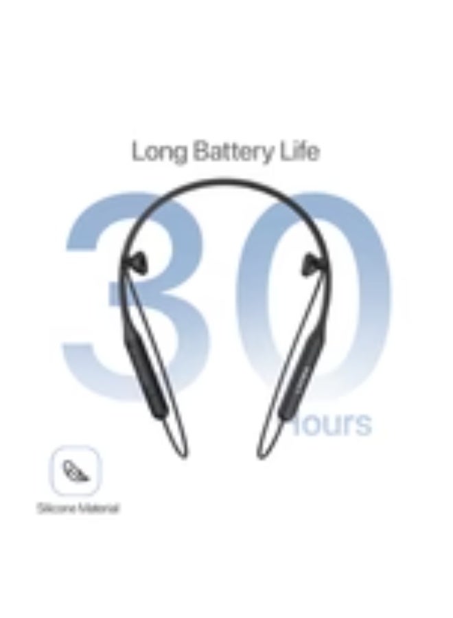 Lycka C Beats Q30 Bluetooth Neck Band, Dual Pairing, Direct plug in charging technology, 30 Hours Music time, 250 mAh Battery (Black) - Image 2