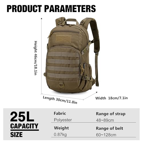 Mardingtop Small Tactical Molle Backpack - 25L Hiking Backpack for Backpacking, Cycling and Biking - Image 3