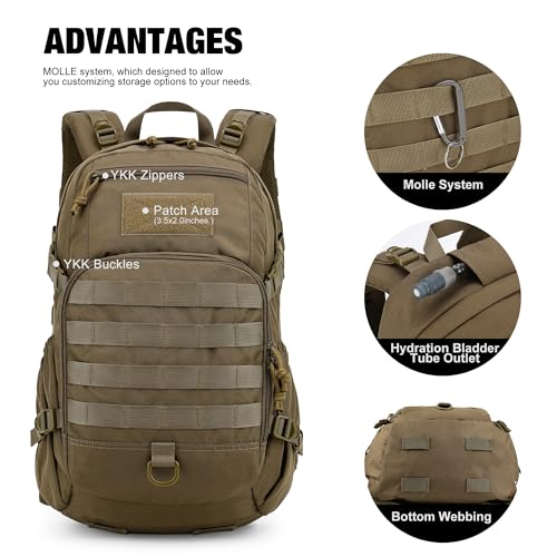 Mardingtop Small Tactical Molle Backpack - 25L Hiking Backpack for Backpacking, Cycling and Biking - Image 4