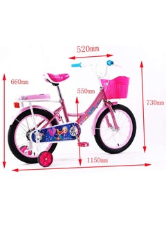 Vaux Elgo Mermaid Kids Road Bike 16 Inch w/ Training Wheels - Dark Pink  - Image 5
