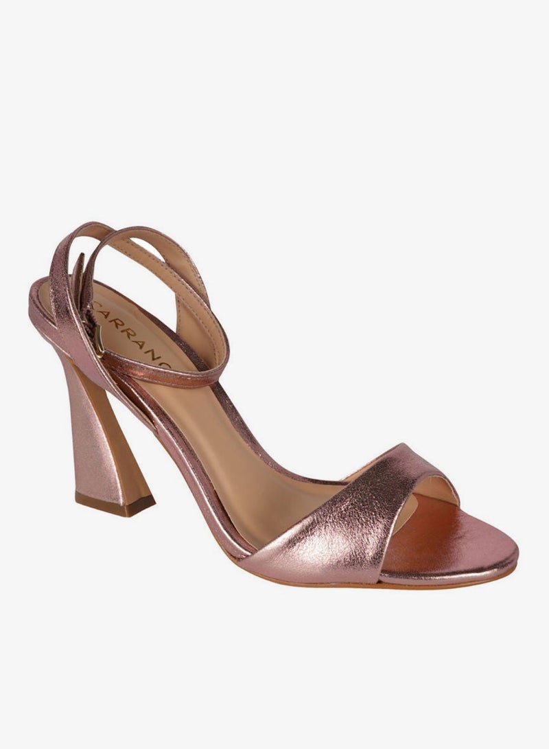 Carrano Ladies Statement Heeled Metallic Leather Sandal 387001B Cab0323 - Image 1