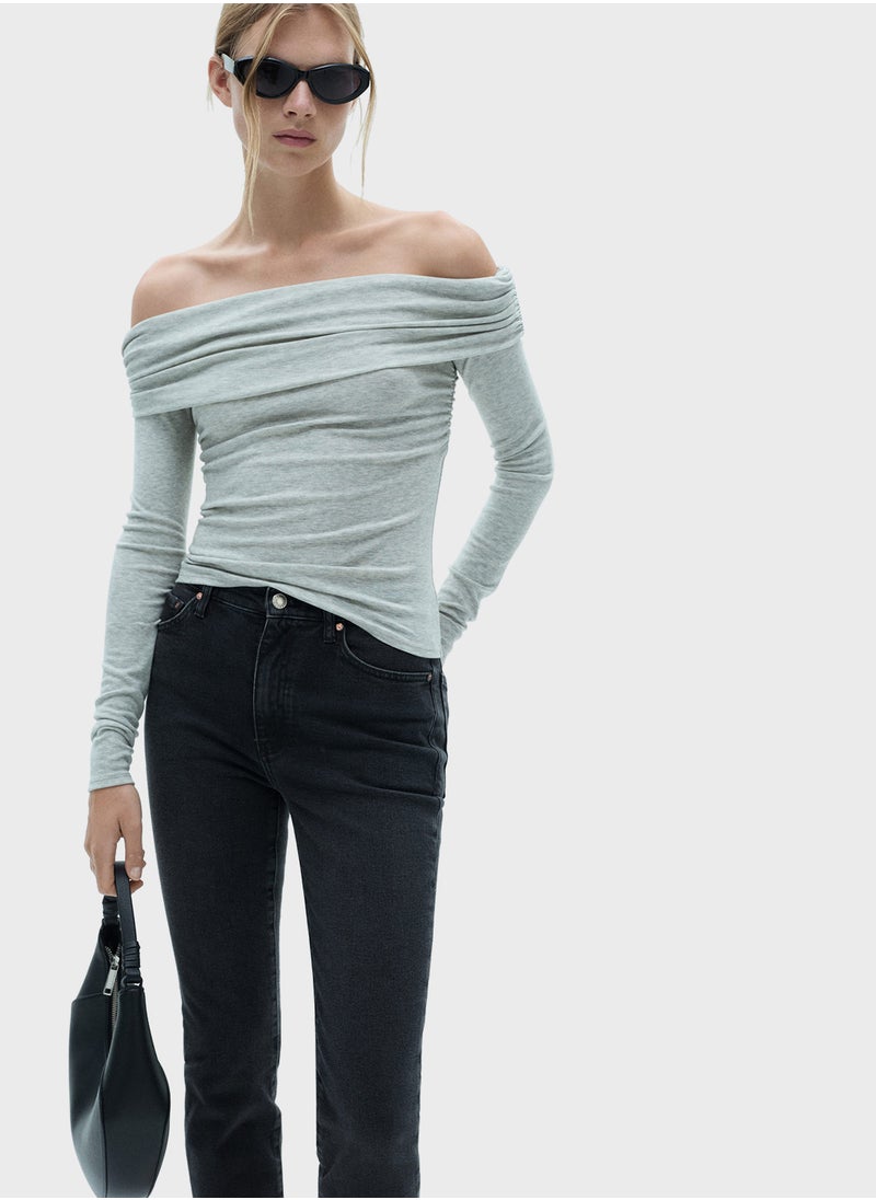 MANGO Claudia Waxed Slim Fit Cropped Jeans  - Image 3