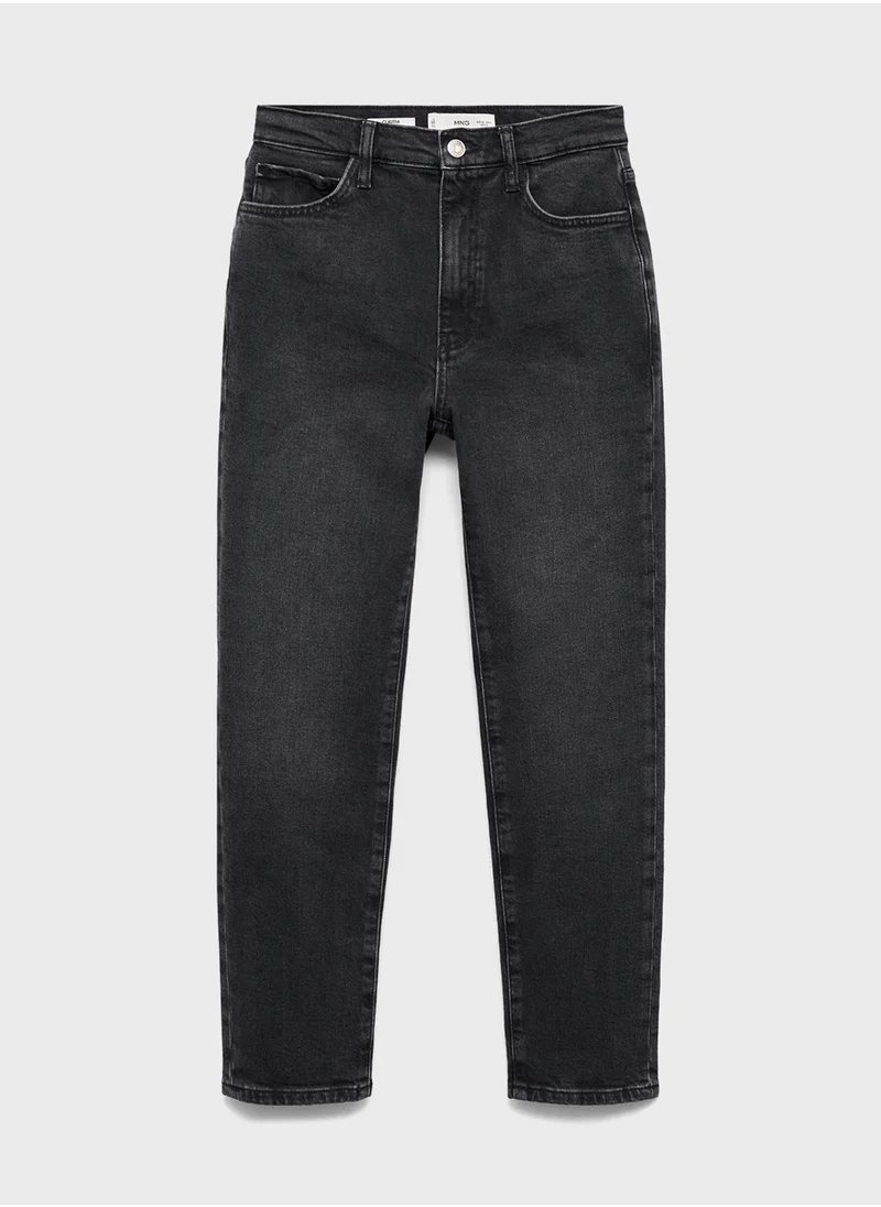 مانجو Claudia Waxed Slim Fit Cropped Jeans