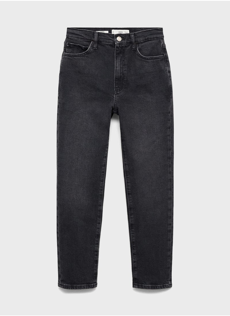 MANGO Claudia Waxed Slim Fit Cropped Jeans  - Image 5