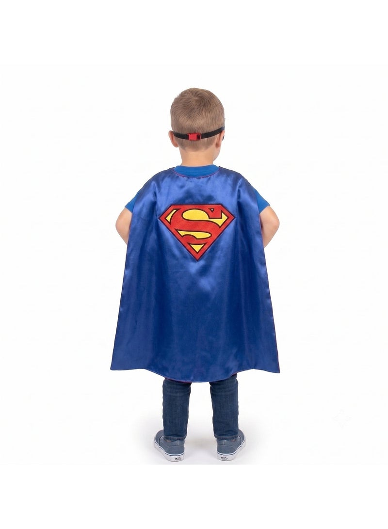 Kidzilla Superman Cape and Mask Set - Kids Cloak with Felt Eye Mask for Halloween Costume, Dress Up & Birthday Party Favors - Image 2
