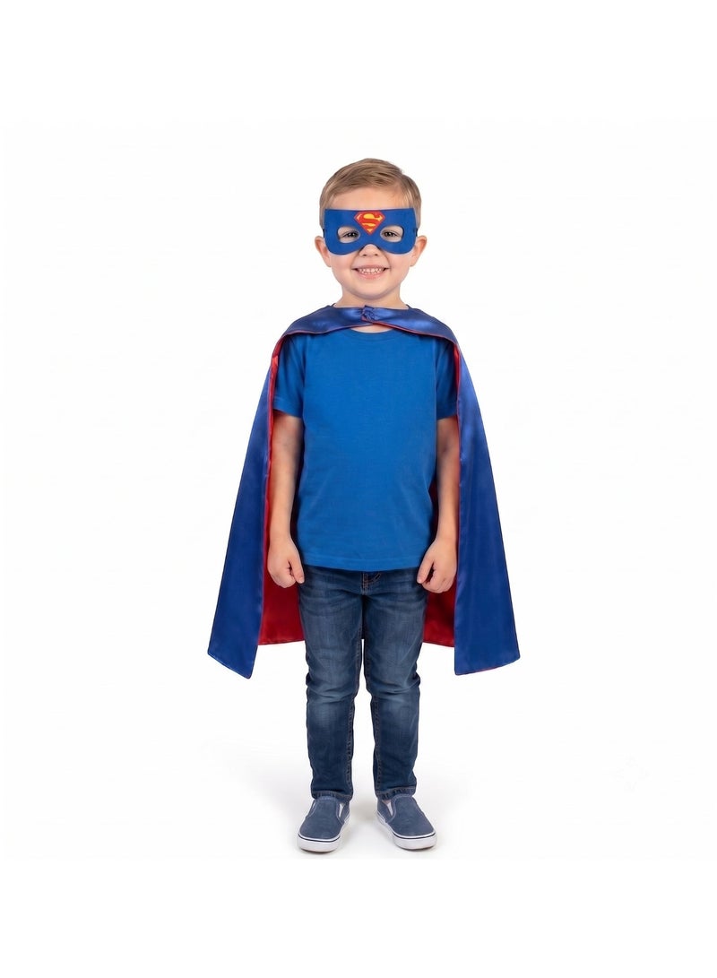 Kidzilla Superman Cape and Mask Set - Kids Cloak with Felt Eye Mask for Halloween Costume, Dress Up & Birthday Party Favors - Image 5