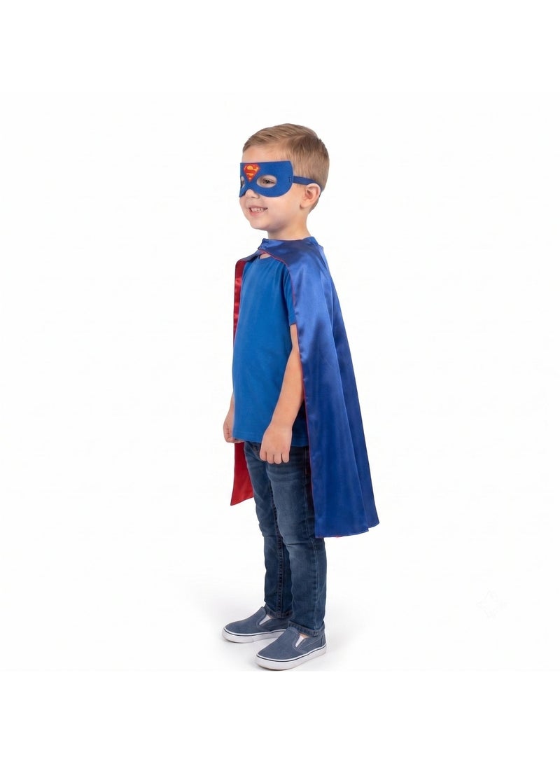 Kidzilla Superman Cape and Mask Set - Kids Cloak with Felt Eye Mask for Halloween Costume, Dress Up & Birthday Party Favors - Image 4