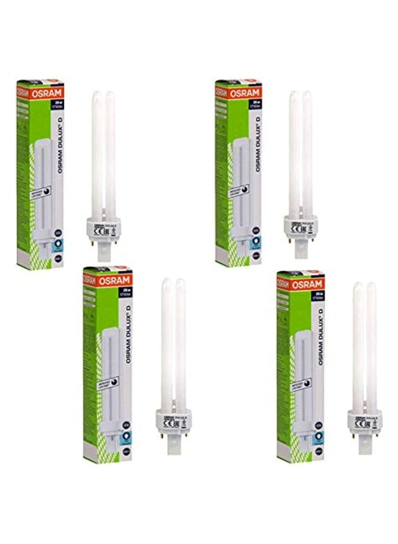 Osram Long Lasting Home Decorative Fluorescent Track & Recessed 2 Pin CFL Bulb - 26 Watts (Pack of 4)- Daylight - Image 1