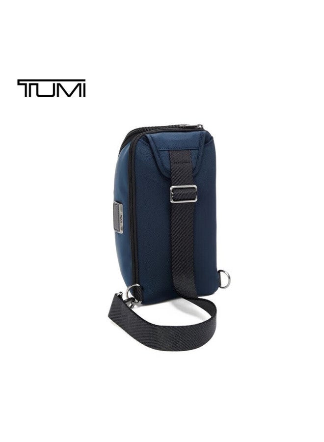 Tumi Alpha Bravo Men's Business Sports Waist Pack, Chest Bag, Large Capacity Flip-top Sports Bag, Navy Blue - Image 2