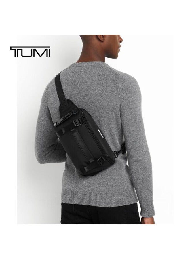 Tumi Alpha Bravo Men's Business Sports Waist Pack, Chest Bag, Large Capacity Flip-top Sports Bag, Navy Blue - Image 1