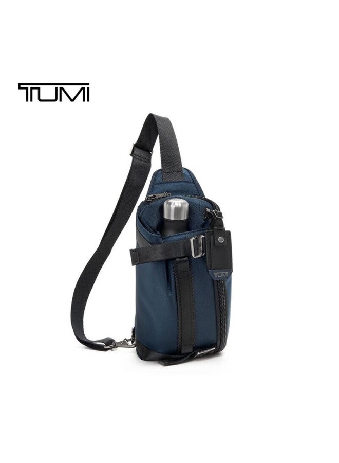 Tumi Alpha Bravo Men's Business Sports Waist Pack, Chest Bag, Large Capacity Flip-top Sports Bag, Navy Blue - Image 3