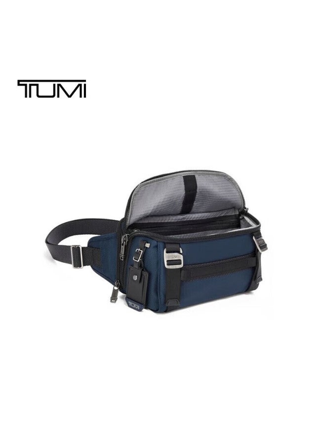 Tumi Alpha Bravo Men's Business Sports Waist Pack, Chest Bag, Large Capacity Flip-top Sports Bag, Navy Blue - Image 4