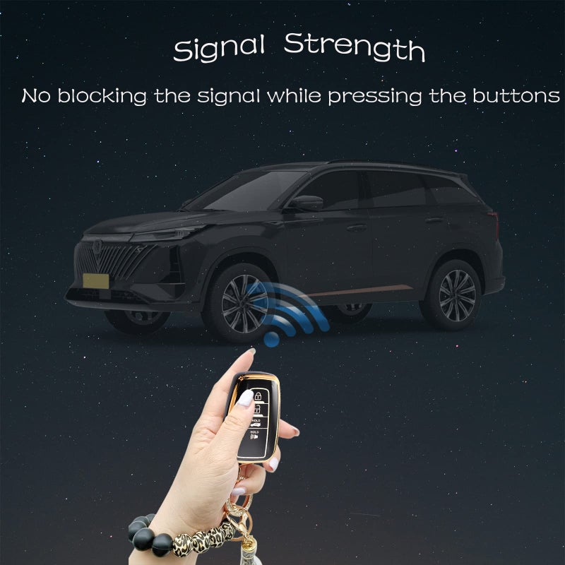 RFSRZ for Toyota Key Fob Cover with Premium Shell Wristlet 360 Degree Protection Key Case for 2018-2022 2023 2024 Camry RAV4 Highlander Avalon C-HR Prius Corolla GT86 Smart Key (Black) - Image 3