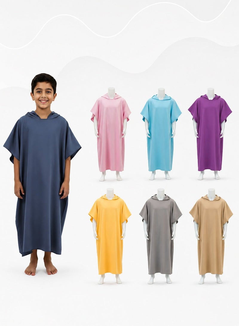 ldeen Premium kids bathrobe made from high quality microfiber highly absorbent with quick dry feature featuring an elegant design and compact size packaged in a stylish bag to be your child’s perfect companion anytime. - Image 4